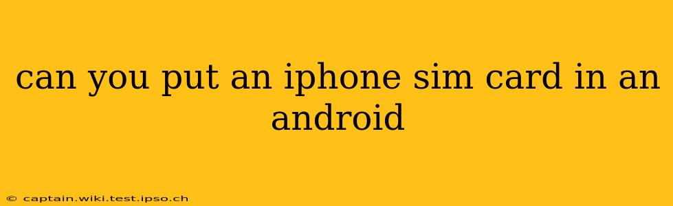 can you put an iphone sim card in an android