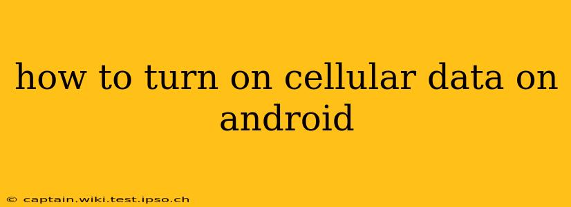 how to turn on cellular data on android